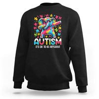 Black sweatshirt with rainbow dabbing elephant autism awareness graphic on front