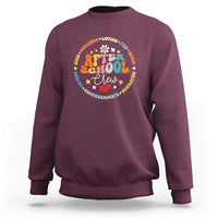 Kids crewneck sweatshirt, maroon with colorful 'After School' graphic and heart