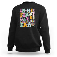 Kids graphic sweatshirt, black with colorful “First Day of Elementary” design on chest