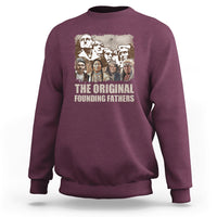 Maroon crewneck sweatshirt with front “THE ORIGINAL FOUNDING FATHERS” graphic