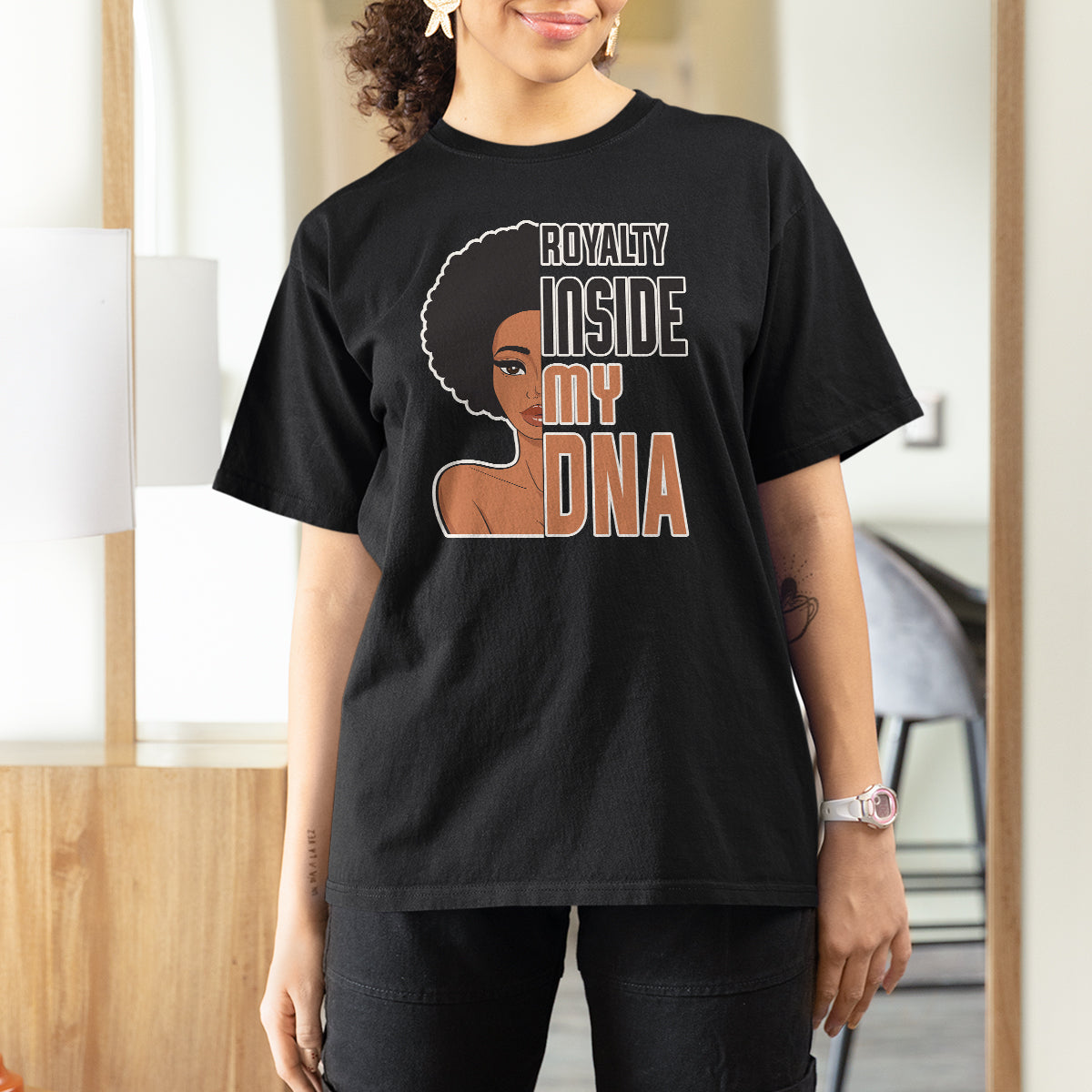 African American Women T Shirt For Women Royalty Inside My DNA - Wonder Print Shop