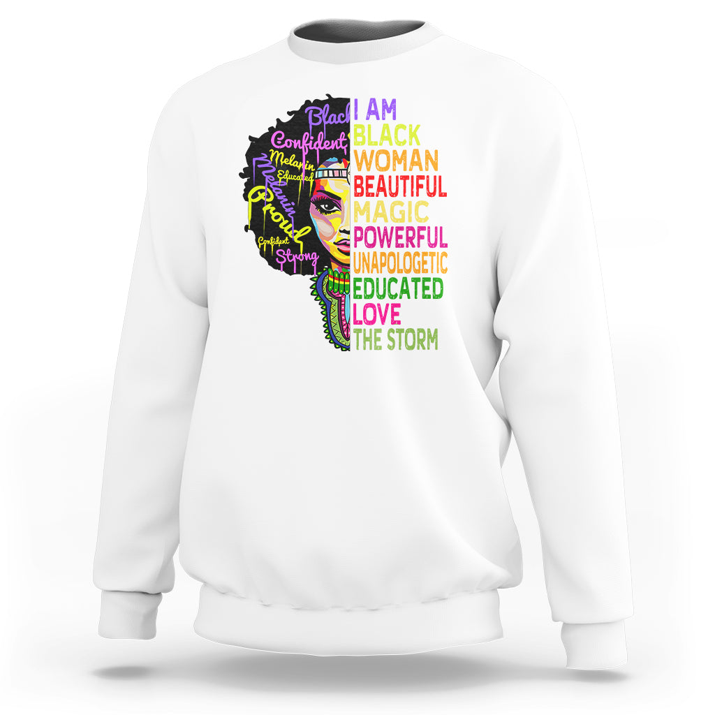 Black History Sweatshirt for Women I Am The Storm Juneteenth - Wonder Print Shop