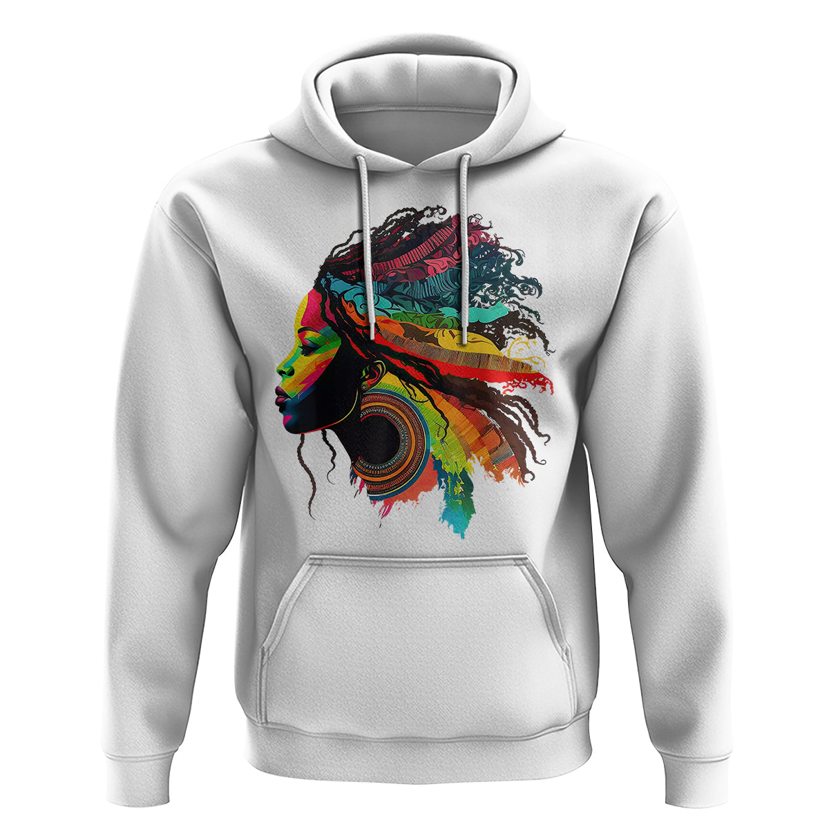 My Roots Afro Hoodie Rainbow Dashiki African Tribal Woman Natural Roots Hair - Wonder Print Shop