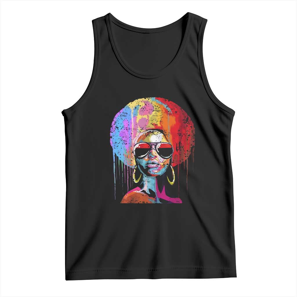 Afro Woman Tank Top Black Queen Melanin Dripping Juneteenth