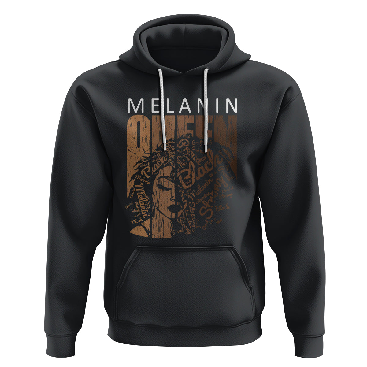 Melanin Queen Hoodie With Black History Hair - Wonder Print Shop