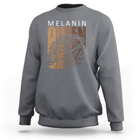 Dark heather gray crewneck sweatshirt with front graphic and long sleeves