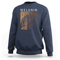 Navy crewneck sweatshirt with front graphic and long sleeves