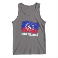 Dark gray tank top with blue-red star graphic and 'JUNE 19, 1865' text.