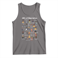 Gray sleeveless tank top with colorful history-themed graphic