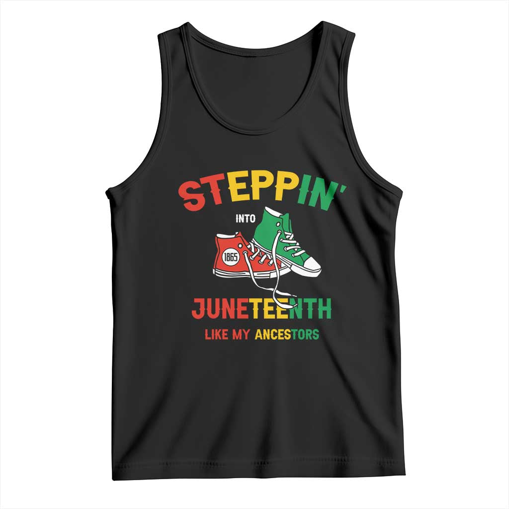 Stepping into Juneteenth 1865 Tank Top Like My Ancestors Sneakers