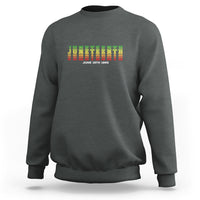 Charcoal crewneck Juneteenth graphic sweatshirt, long sleeves