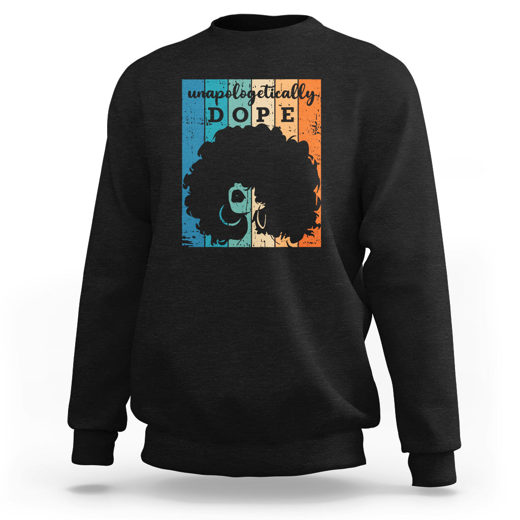 Black crewneck sweatshirt with front graphic print
