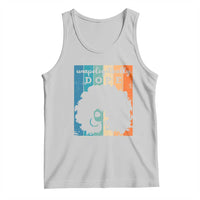 Light gray tank top with front Pride graphic