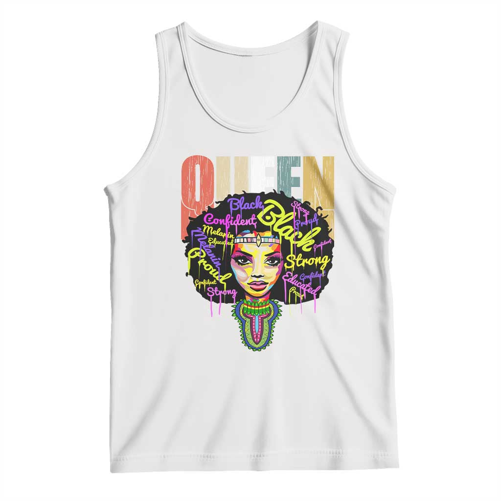 Black Queen Tank Top Proud Melanin Strong Educated Retro Vintage