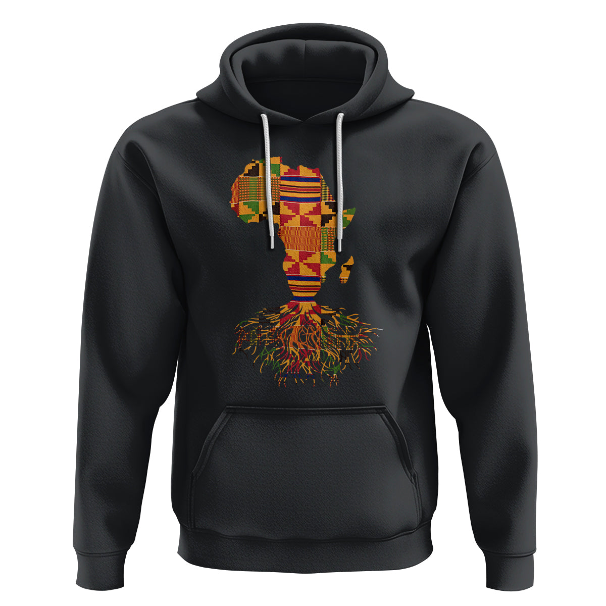 My Roots Black History Hoodie With Traditional Kente and Africa Map - Wonder Print Shop