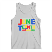 Light gray Juneteenth tank top with 'JUNE TEENTH' multicolor graphic and slogan