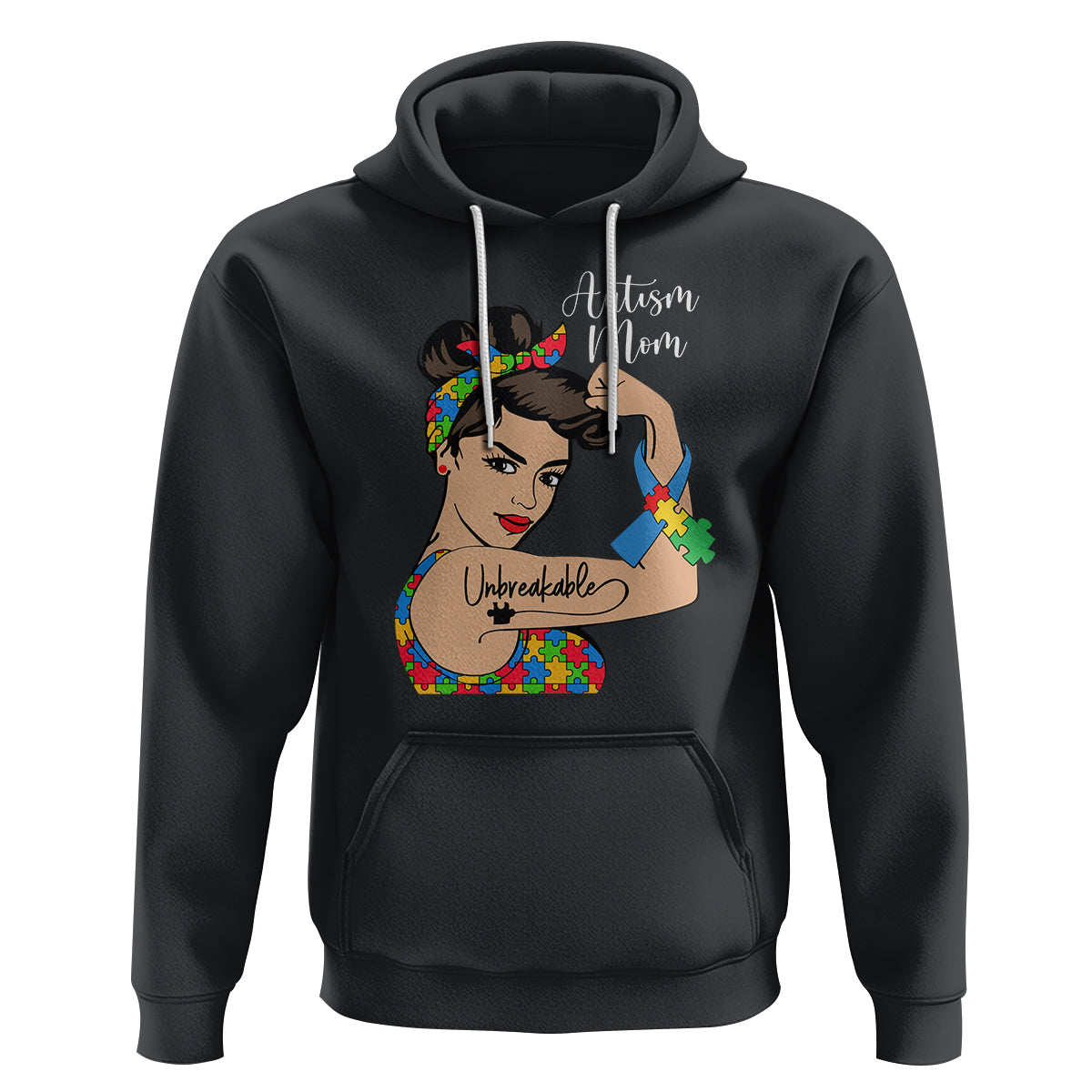 Autism Mom Hoodie Unbreakable Woman - Wonder Print Shop