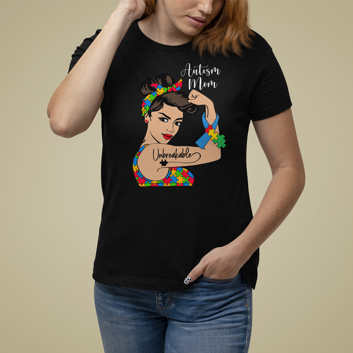 Autism Mom T Shirt For Women Unbreakable Woman - Wonder Print Shop