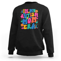 Black autism mom sweatshirt with colorful autism text and puzzle graphic