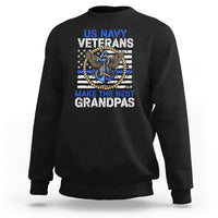 Old Navy crewneck sweatshirt, black with US NAVY VETERANS anchor graphic and GRANDPAS text.