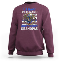 Old Navy crewneck sweatshirt, maroon with US NAVY VETERANS anchor graphic and GRANDPAS text.