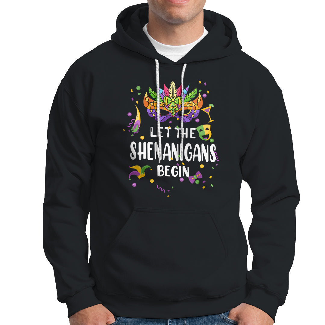 Let The Shenanigans Begin Mardi Gras Mask Womens Hoodie - Wonder Print Shop