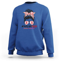 #Wearred World AIDS Day Sweatshirt Messy Bun Red Ribbon - Wonder Print Shop