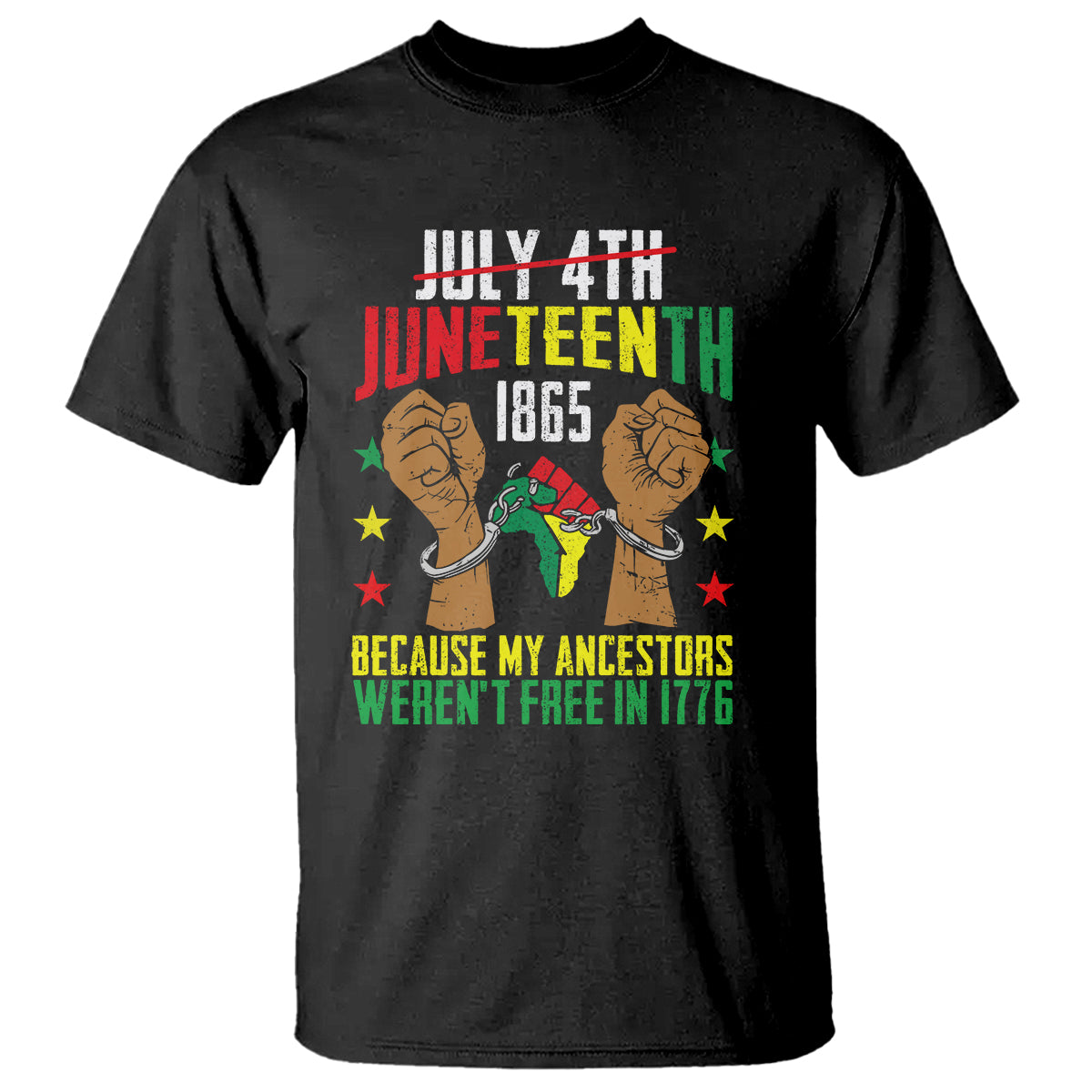 July 4Th Juneteenth T Shirt My Ancestors Weren't Free In 1776 - Wonder Print Shop