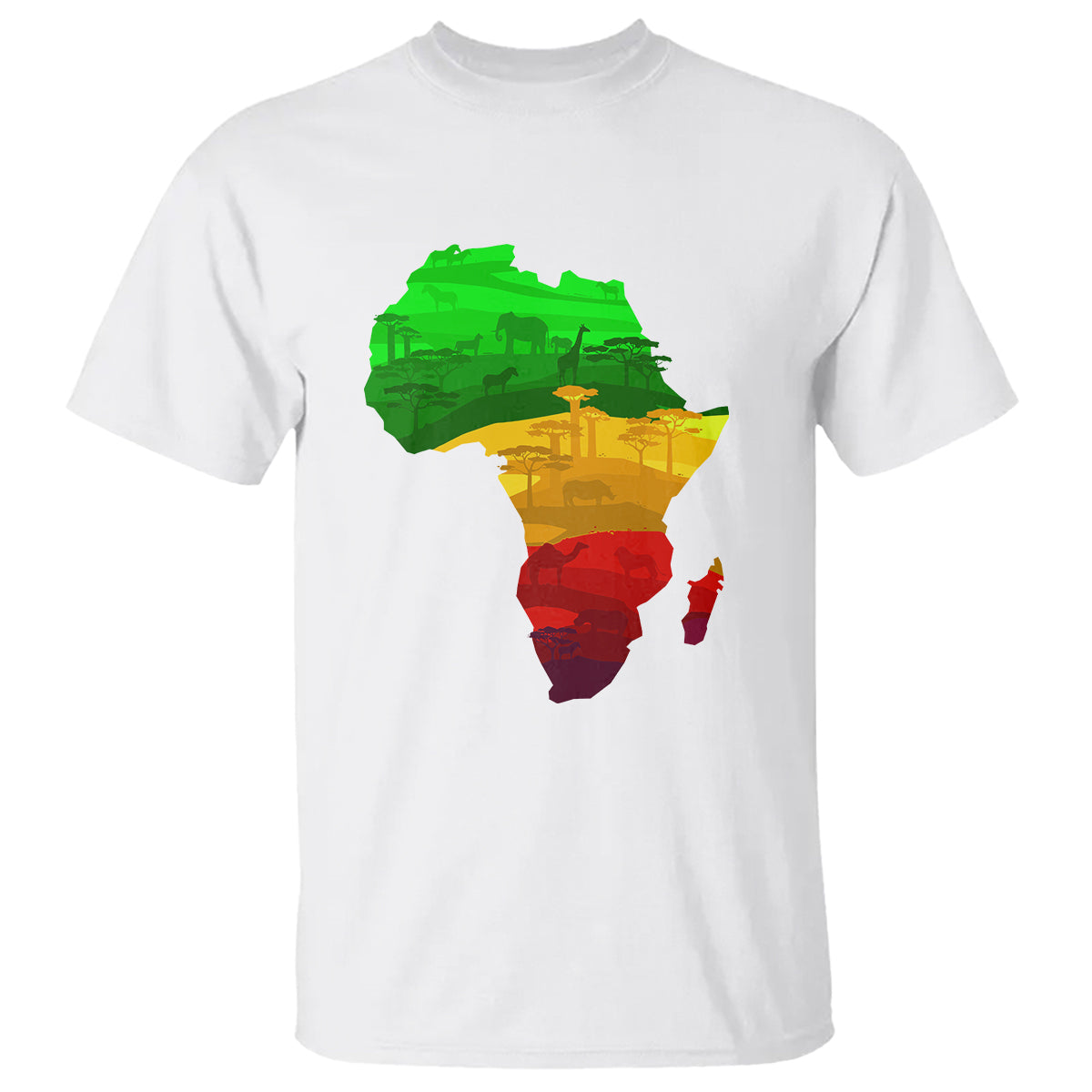 Africa Map Green Yellow Red Proud African Pride Juneteenth T Shirt - Wonder Print Shop