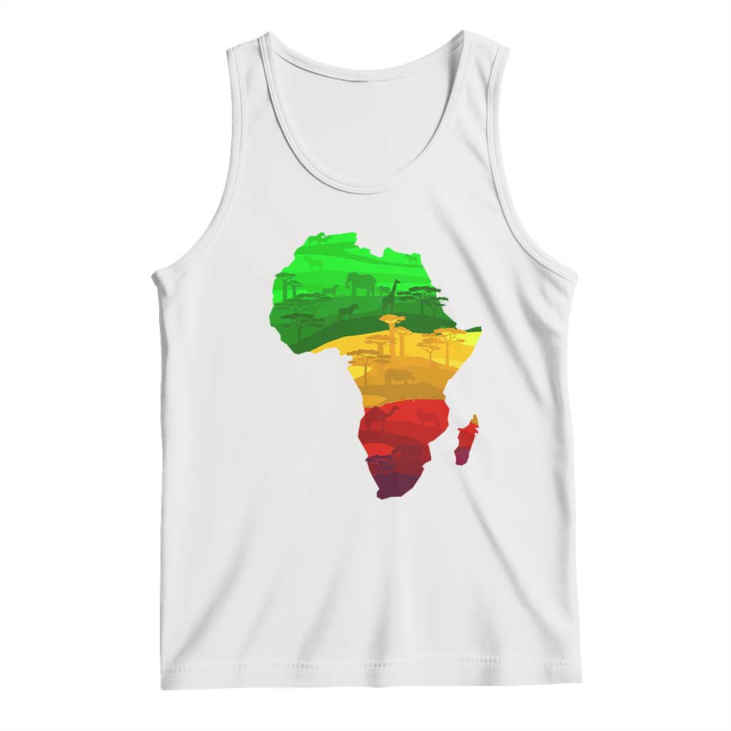 Africa Map Tank Top Green Yellow Red African Pride