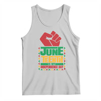 White tank top with raised fist Juneteenth Is My Independence Day graphic