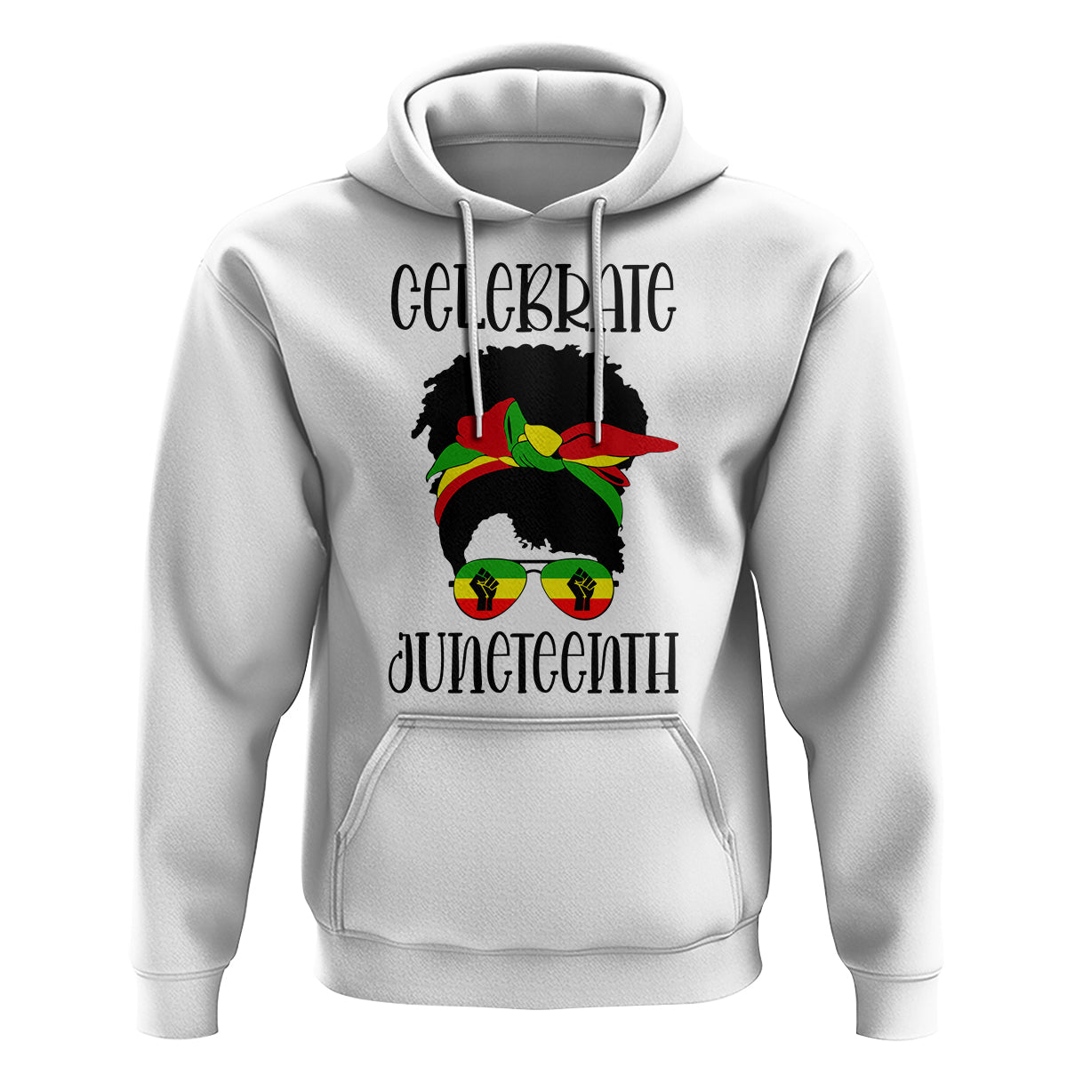 Black Women Messy Bun Juneteenth Celebrate Hoodie - Wonder Print Shop