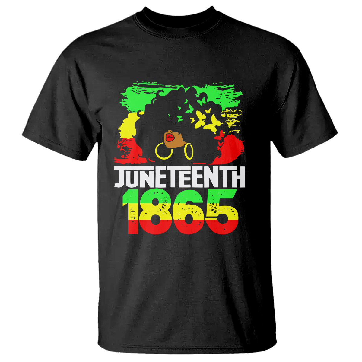 Afro Woman T Shirt Juneteenth 1865 Black Pride - Wonder Print Shop