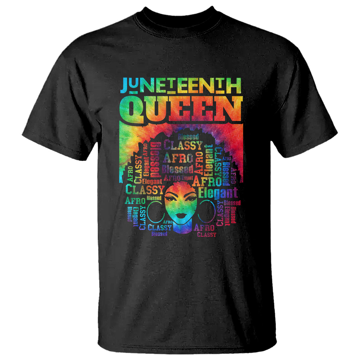 Juneteenth Afro Queen T Shirt Melanin Black Girl Magic Women Tie Dye - Wonder Print Shop