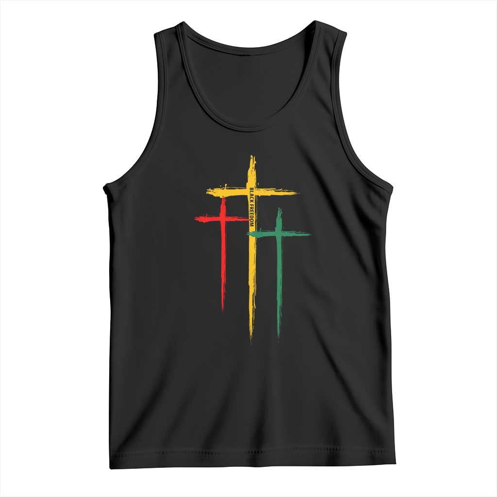 Christian Cross Juneteenth Tank Top African Black Freedom Day 1865