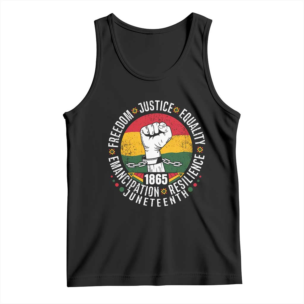 Juneteenth Raised Fist Tank Top Freedom Justice Equality Emancipation Resilience