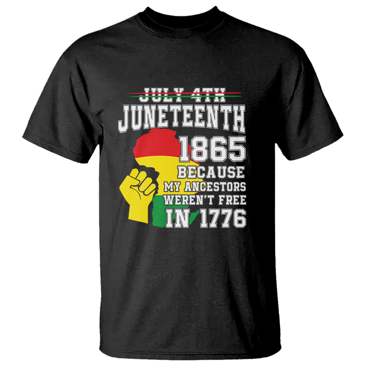 July 4th Juneteenth 1865 Because My Ancestors T Shirt - Wonder Print Shop