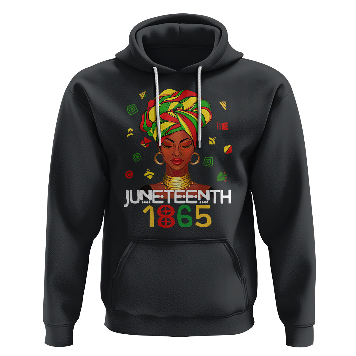 Melanin Queen Hoodie 1865 Juneteenth Celebrate African American Freedom Day for Women - Wonder Print Shop