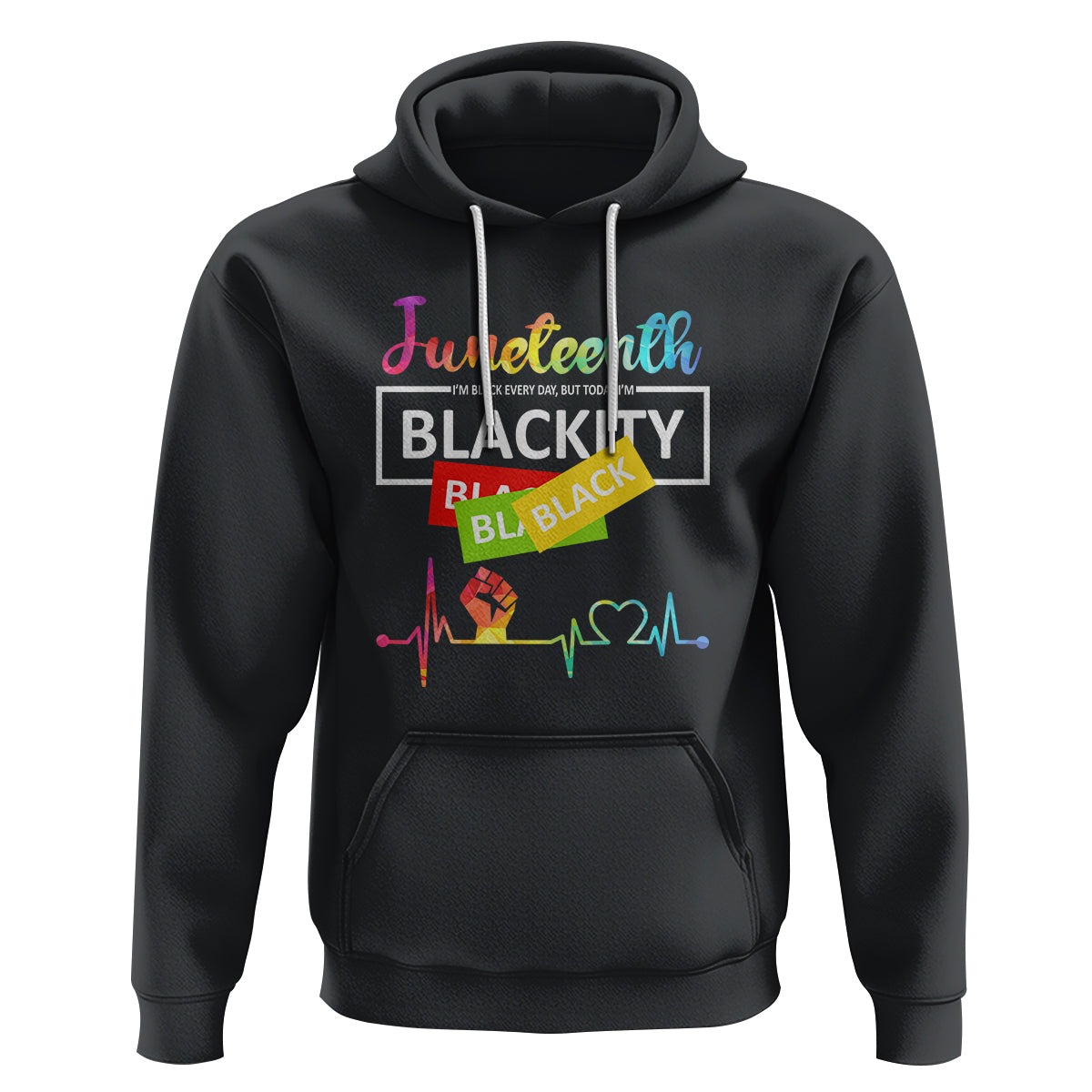 Juneteenth Hoodie Blackity Heartbeat - Wonder Print Shop