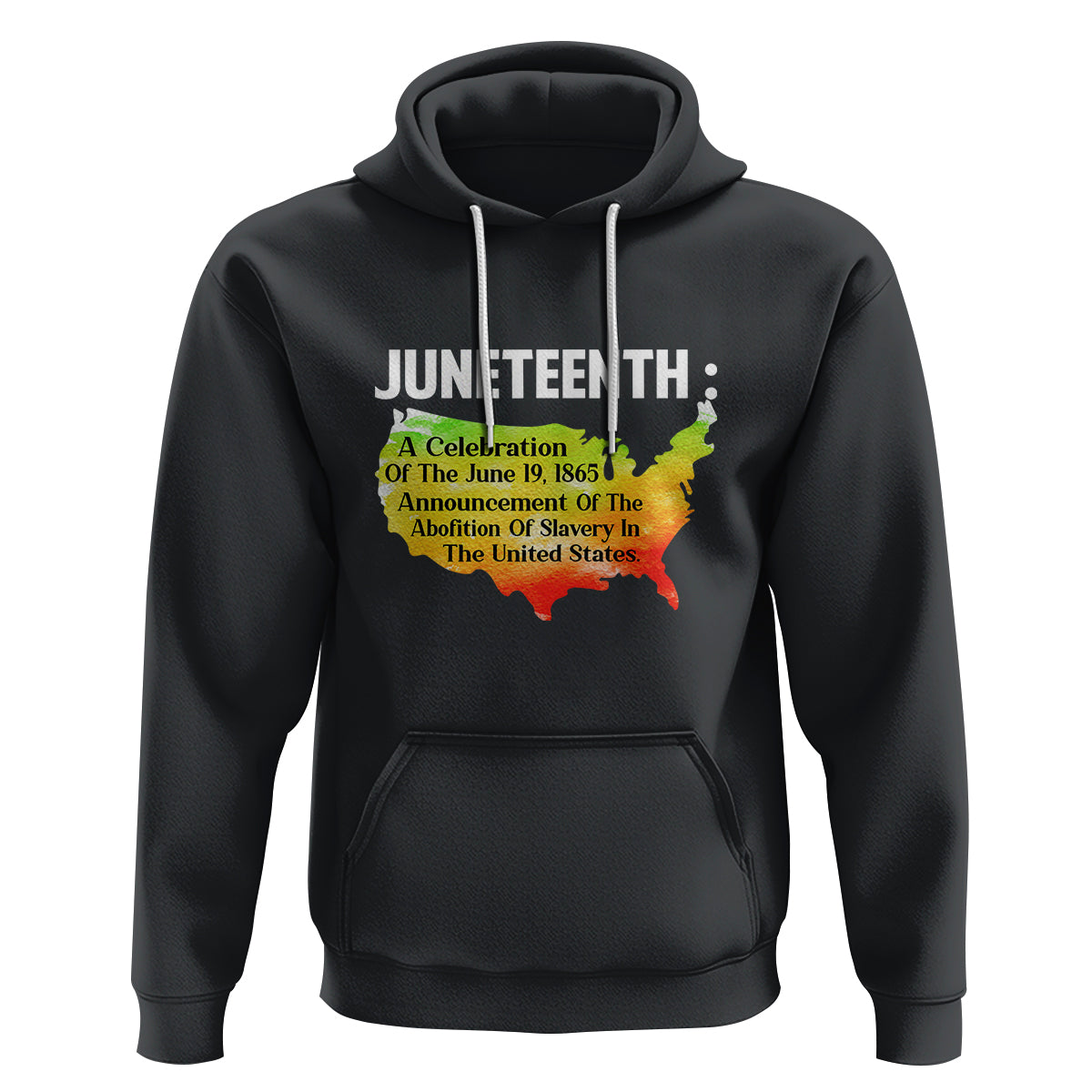 Black History Themed Hoodie With African Map Juneteenth Celebrates - Wonder Print Shop