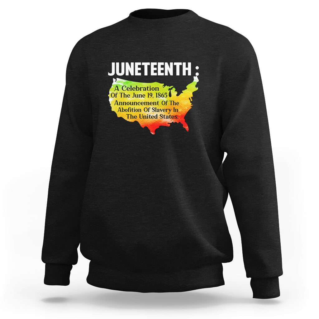 Black History Themed Sweatshirt With African Map Juneteenth Celebrates - Wonder Print Shop