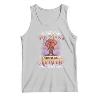 Light gray tank top with colorful 'My Melanin' portrait graphic