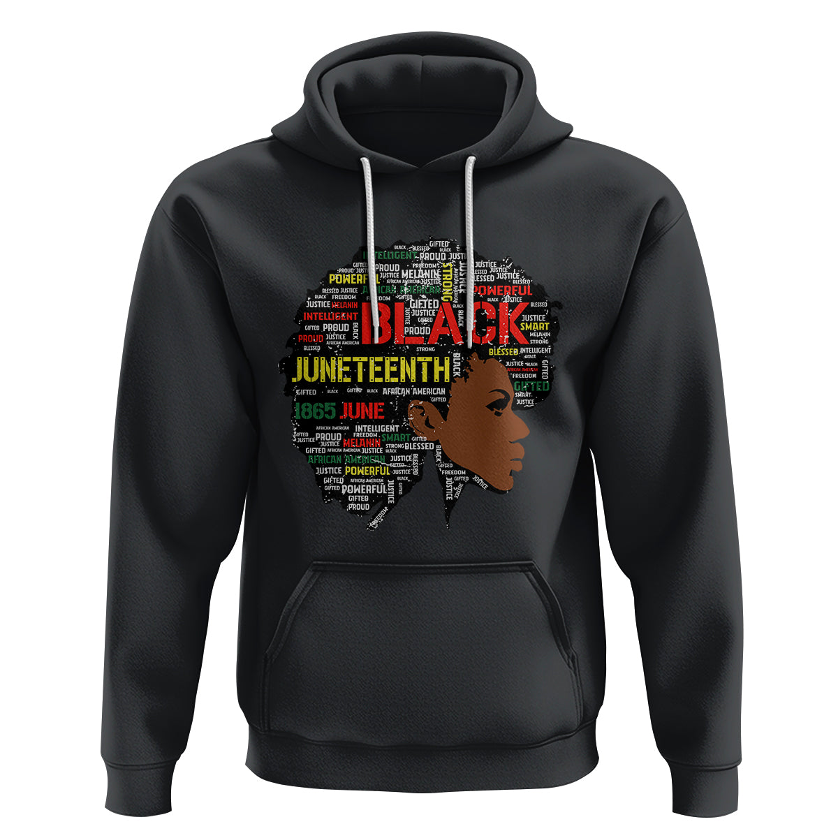 Black Heritage Hoodie For Melanin Black Women Natural Hair Afro Word Art - Wonder Print Shop