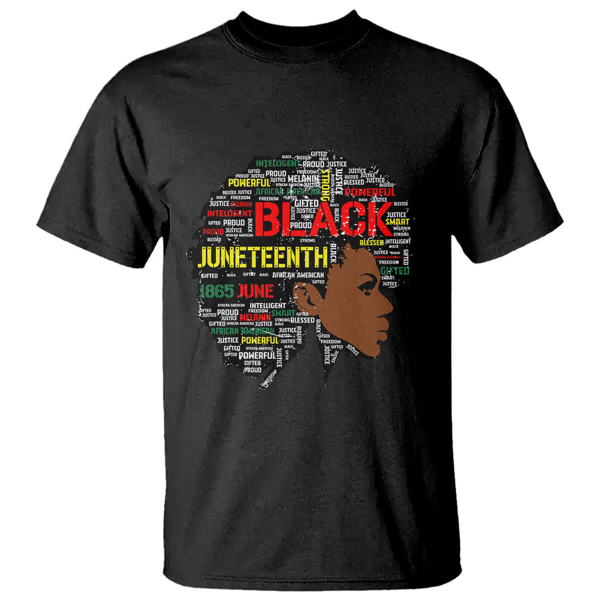 Black Heritage T Shirt For Melanin Black Women Natural Hair Afro Word Art - Wonder Print Shop