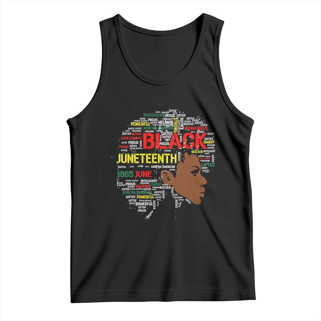 Black Heritage Pride Tank Top For Melanin Black Women Natural Hair Afro Word Art