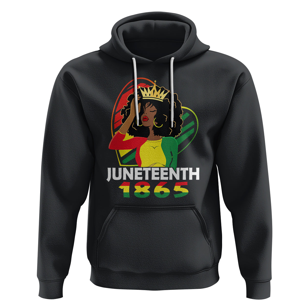 Queen Afro Hoodie Juneteenth 1865 - Wonder Print Shop