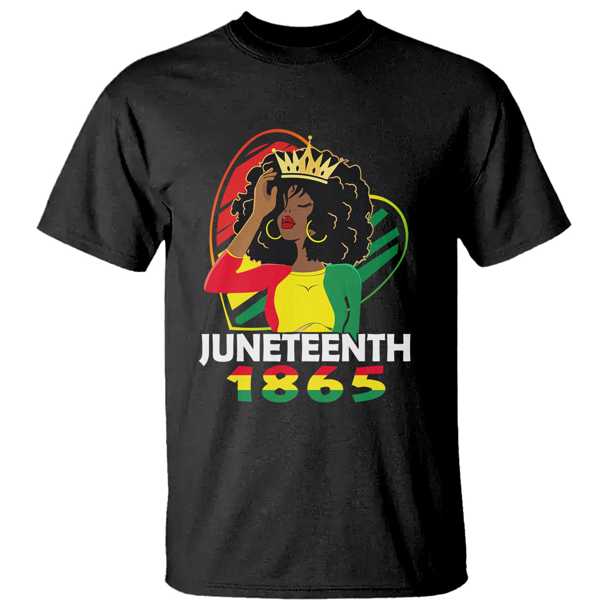 Queen Afro T Shirt Juneteenth 1865 - Wonder Print Shop