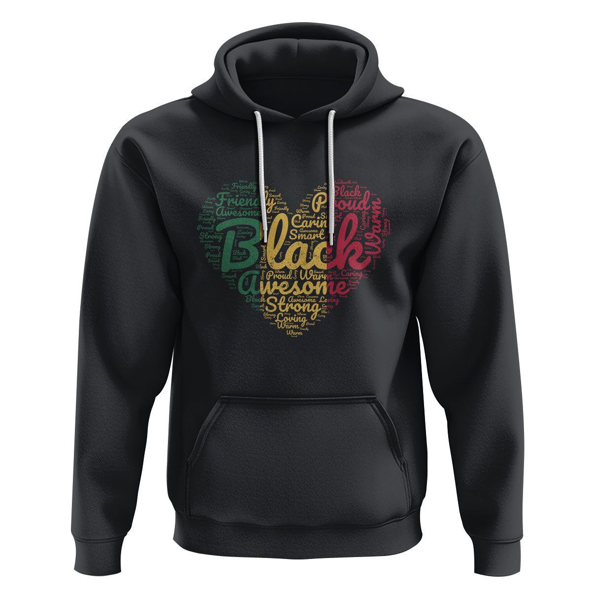 Black History Hoodie Cool Juneteenth with African Proud Heart - Wonder Print Shop