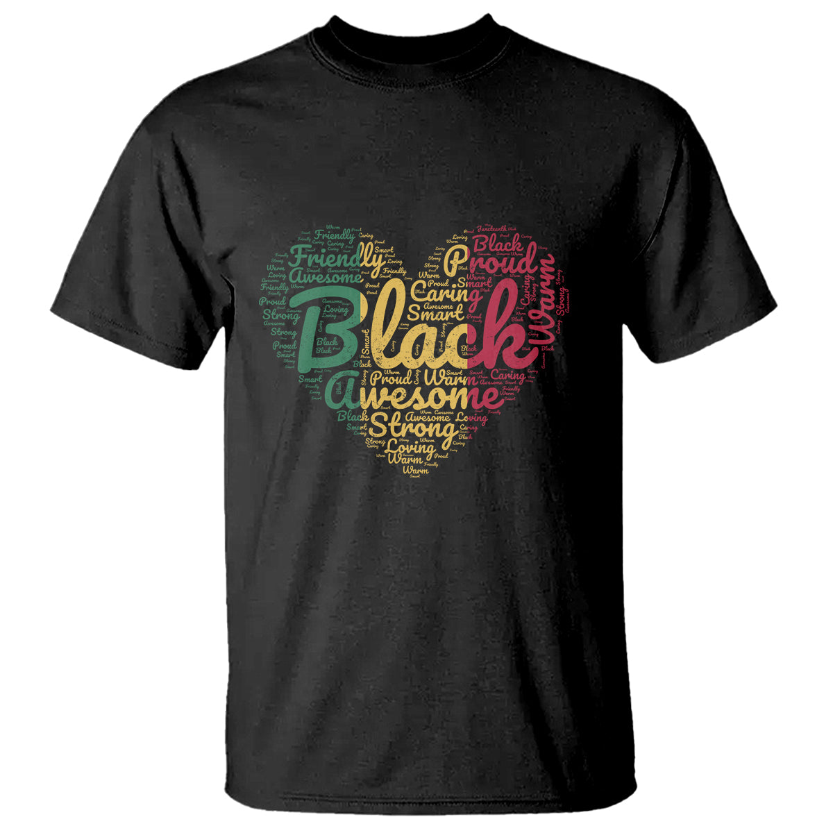 Black History T Shirt Cool Juneteenth with African Proud Heart - Wonder Print Shop