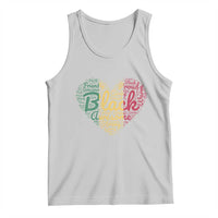 Sleeveless graphic tank top with colorful text heart design